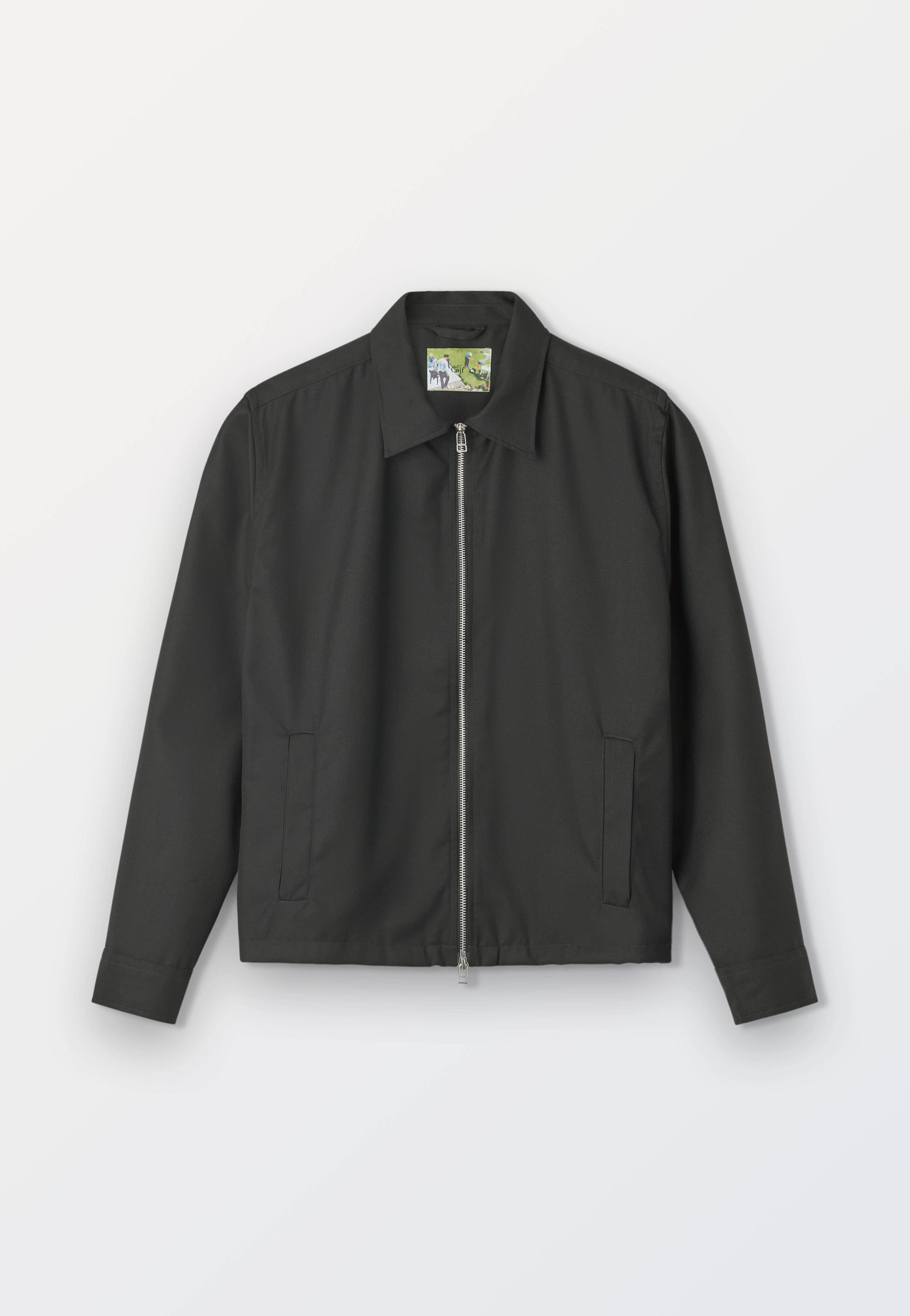 Men’s 2-Way Zipper Twill Jacket - Black