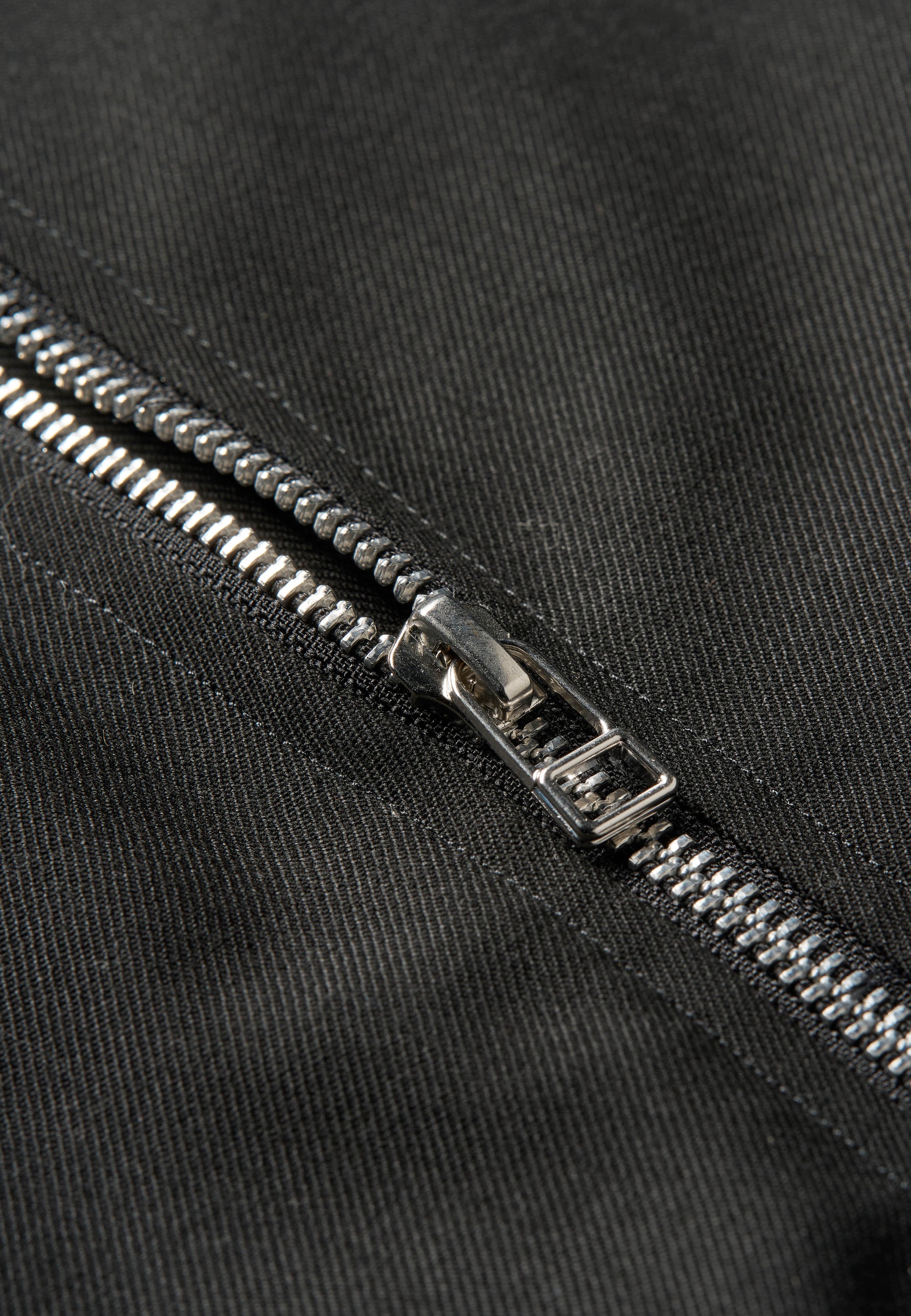 Men’s 2-Way Zipper Twill Jacket - Black