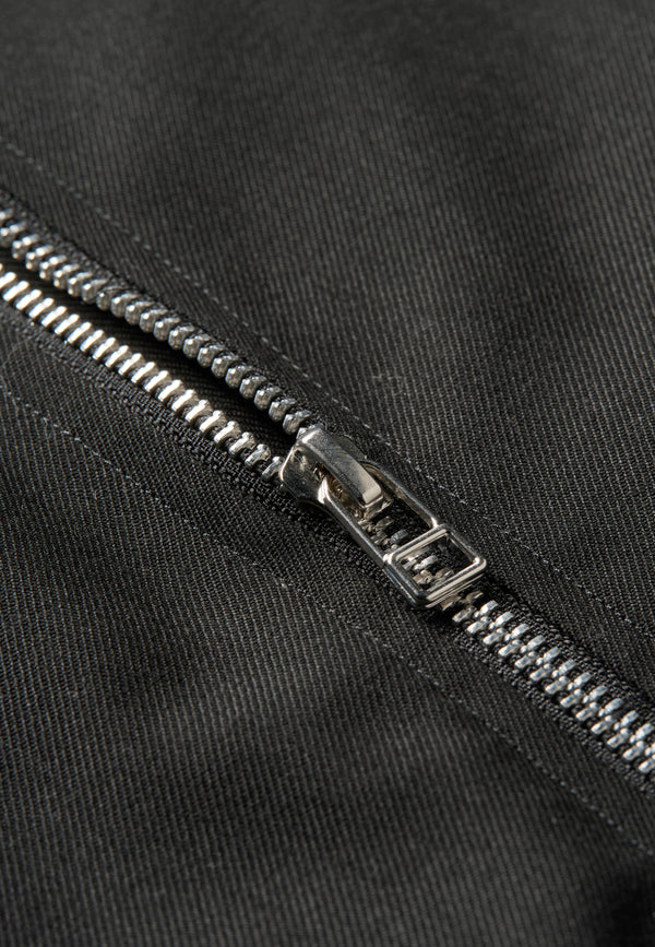 Men’s 2-Way Zipper Twill Jacket - Black