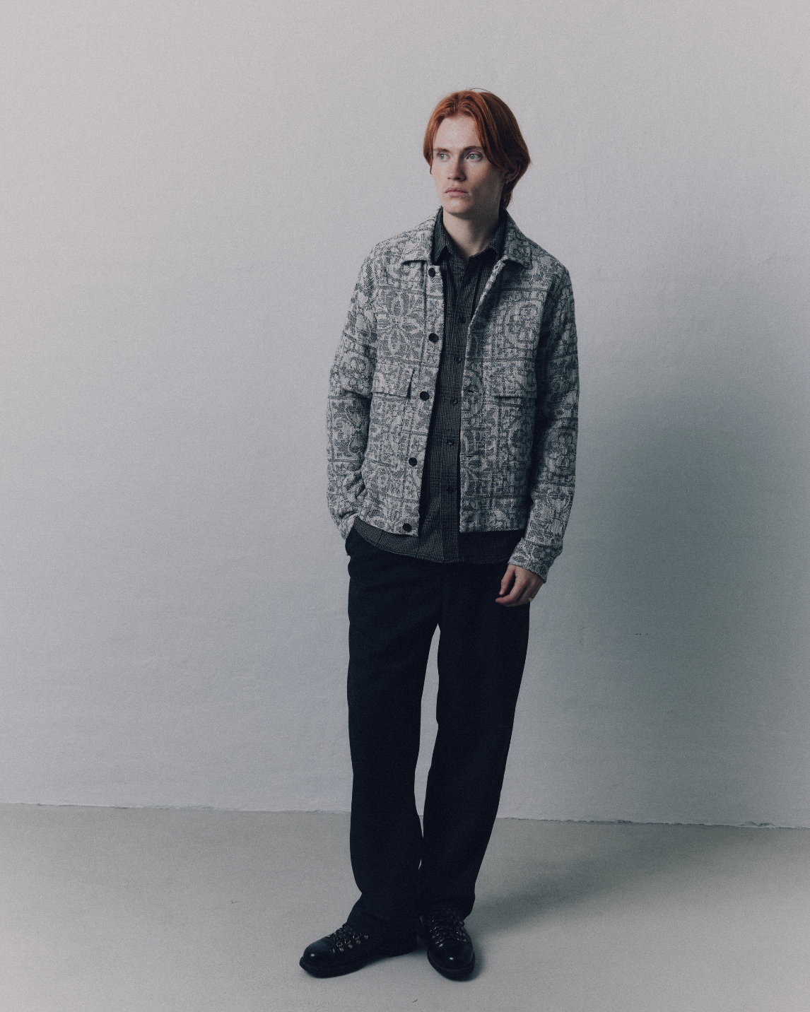 Grey Jacquard Men’s Overshirt