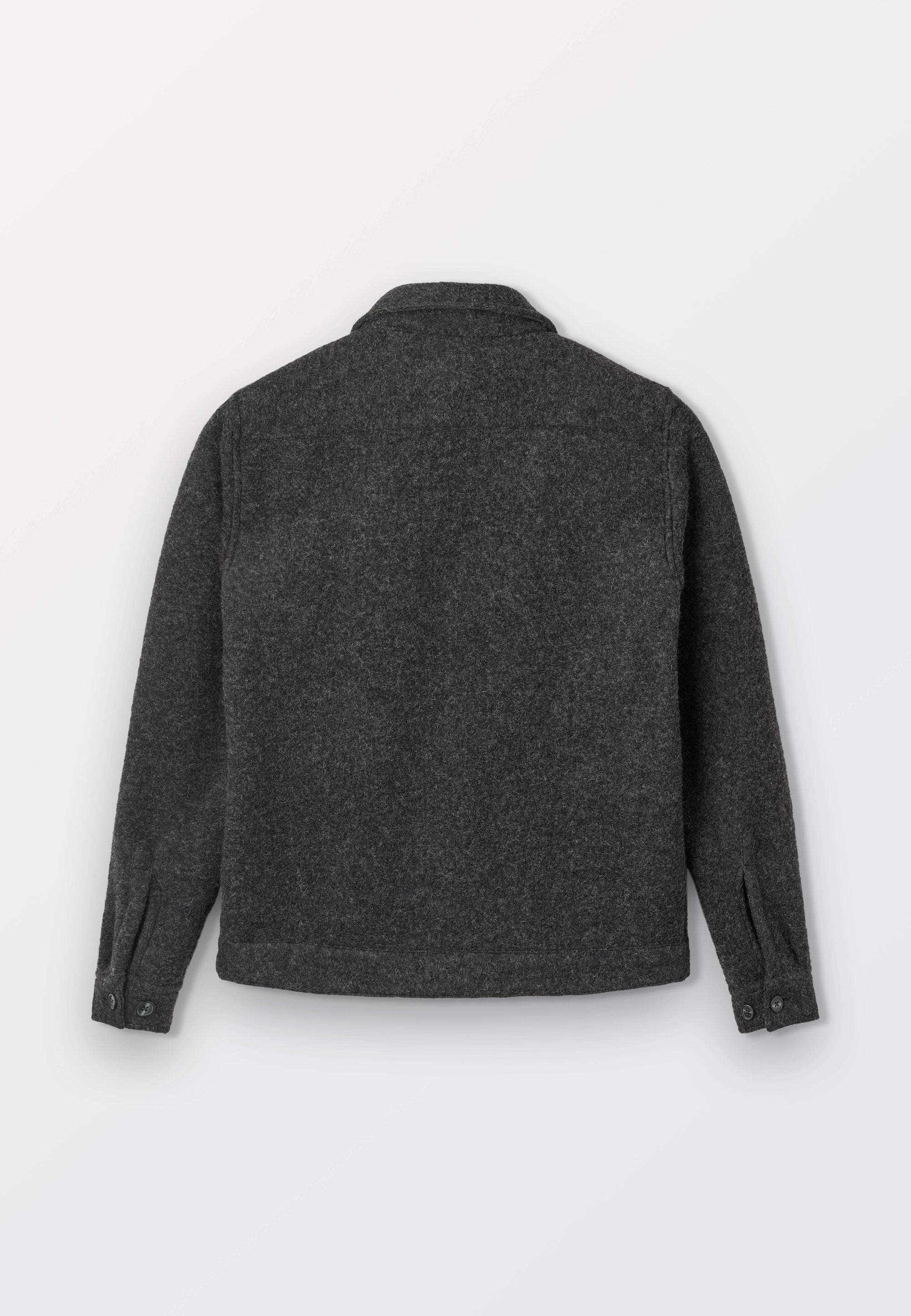 Boiled Wool Overshirt - Black
