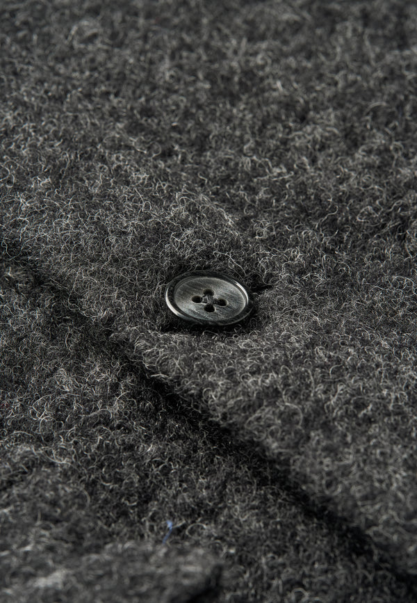 Boiled Wool Overshirt - Black