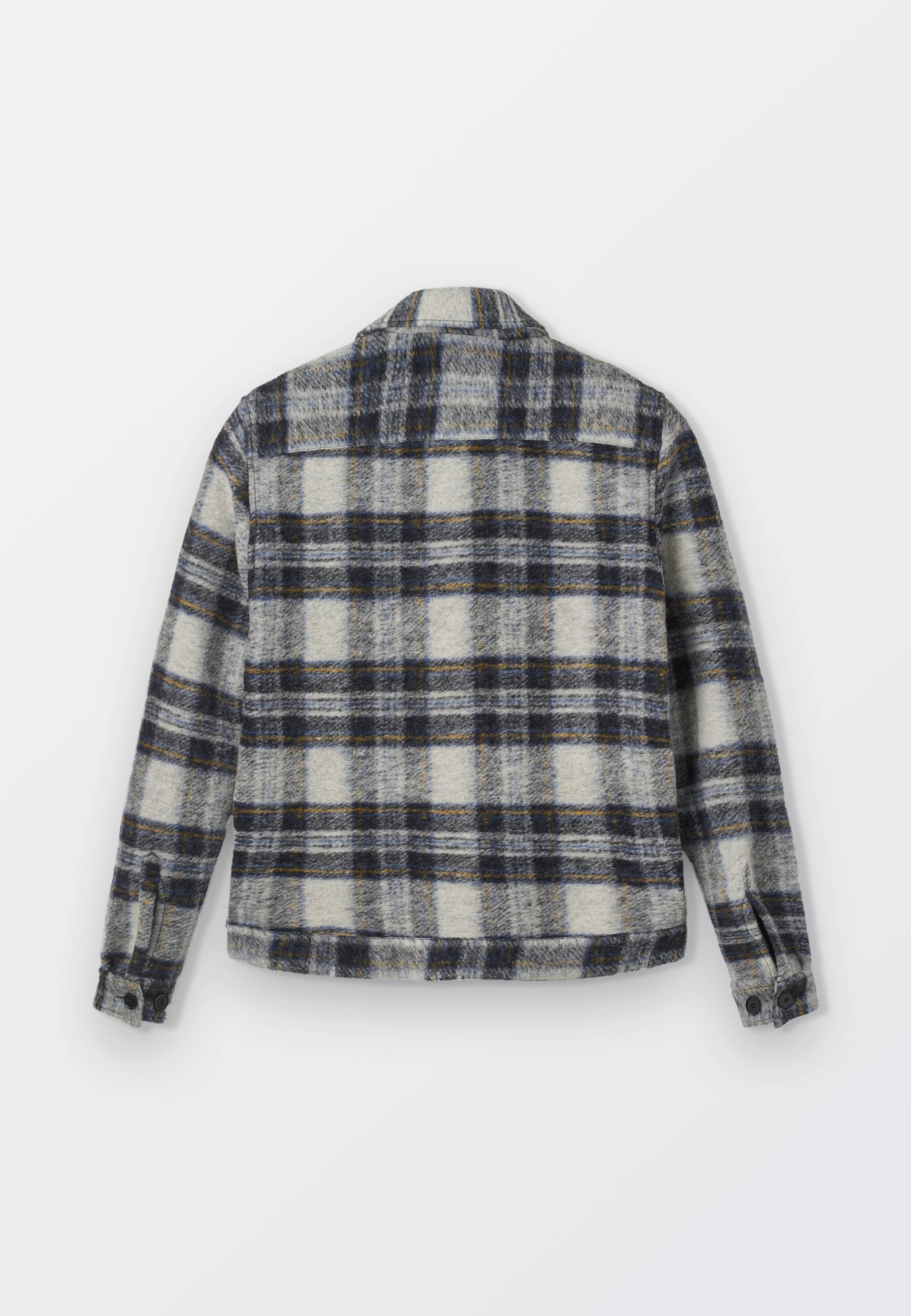 Boiled Wool Overshirt - Blue Check