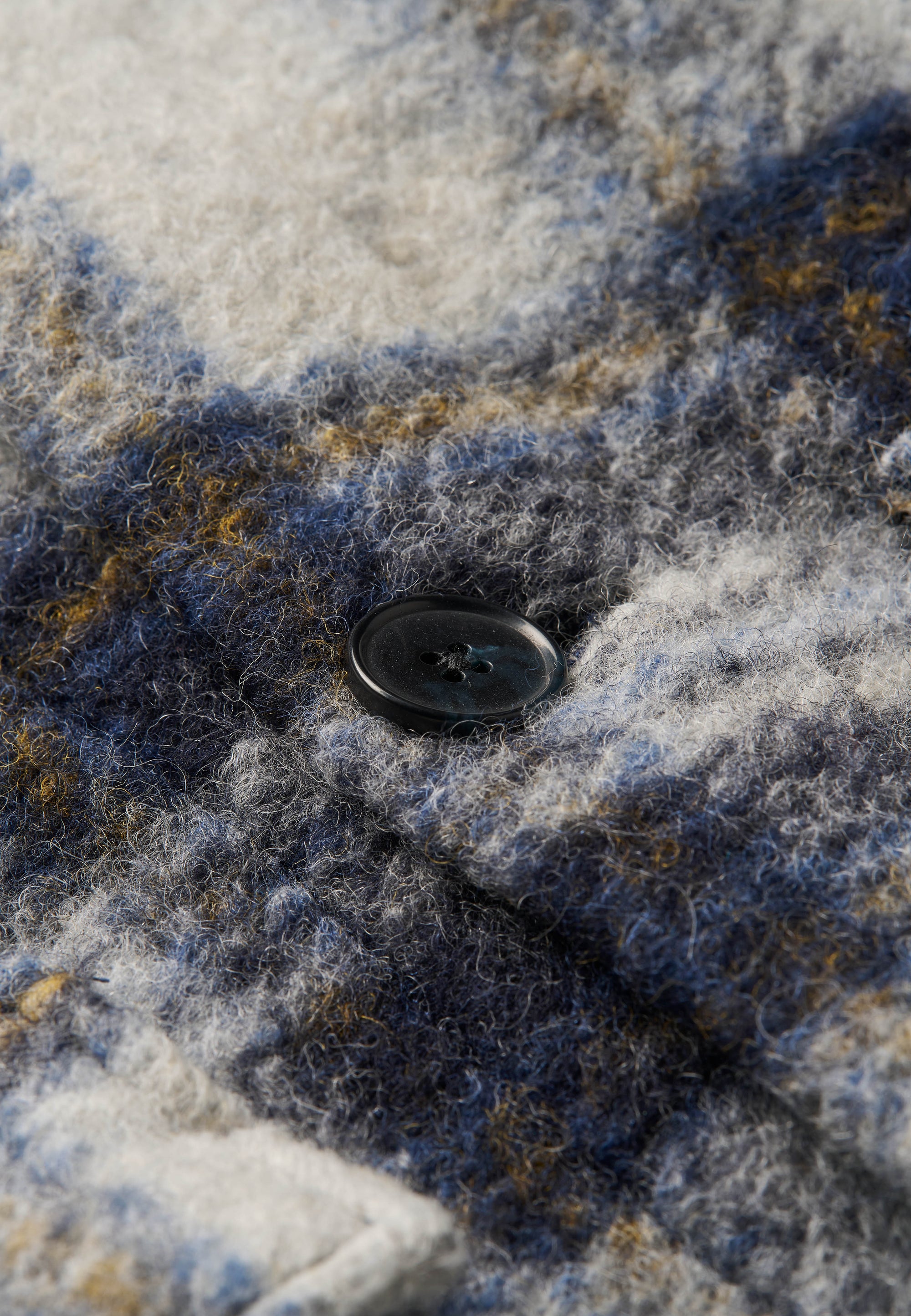 Boiled Wool Overshirt - Blue Check