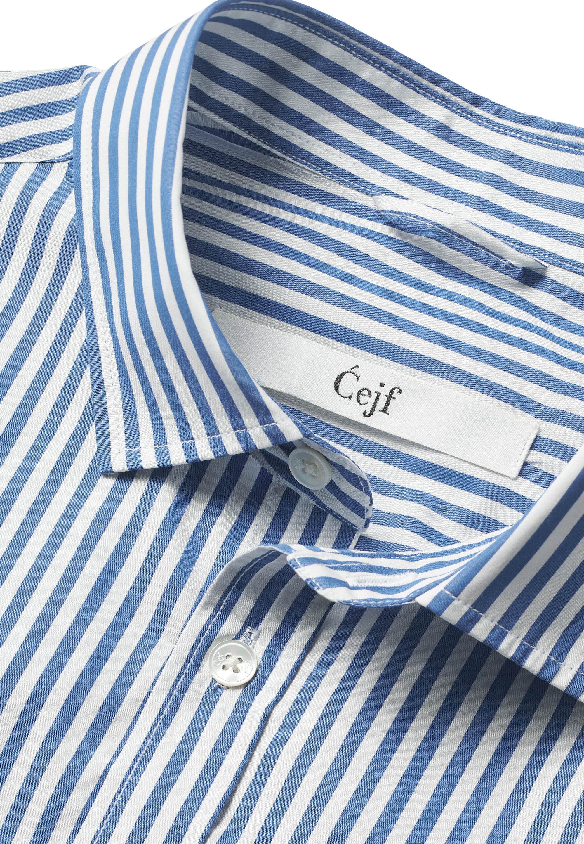 Cejf Embroidery Poplin - Blue Stripe