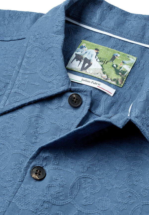 Cejf Pocket Overshirt Mens Colored Jacquard