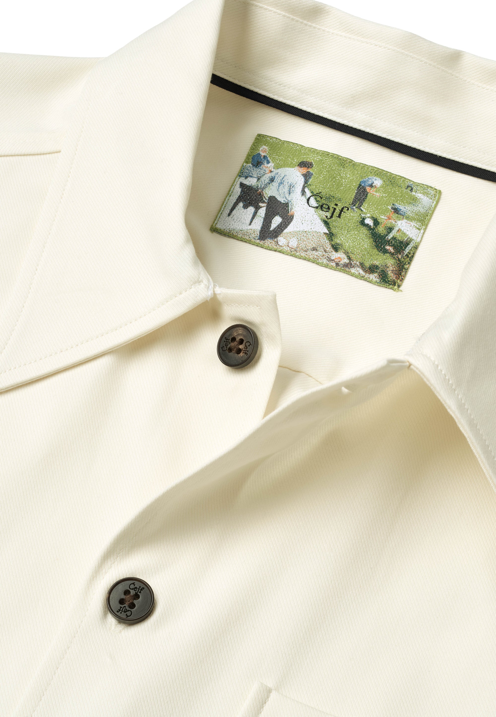 Cejf Pocket Overshirt Mens - Off-White Twill