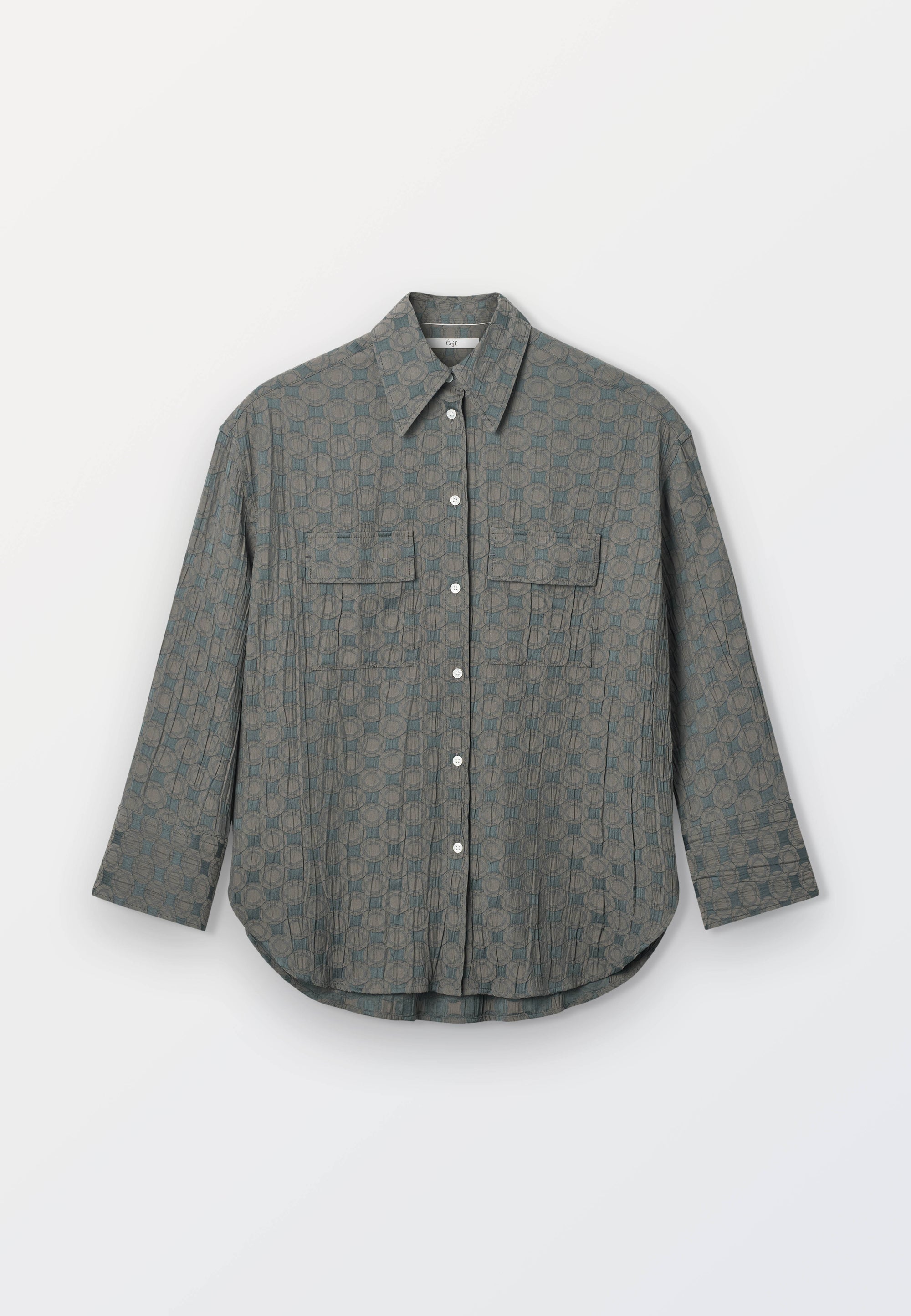 Oversized Cejf LS Women Shirt - Green