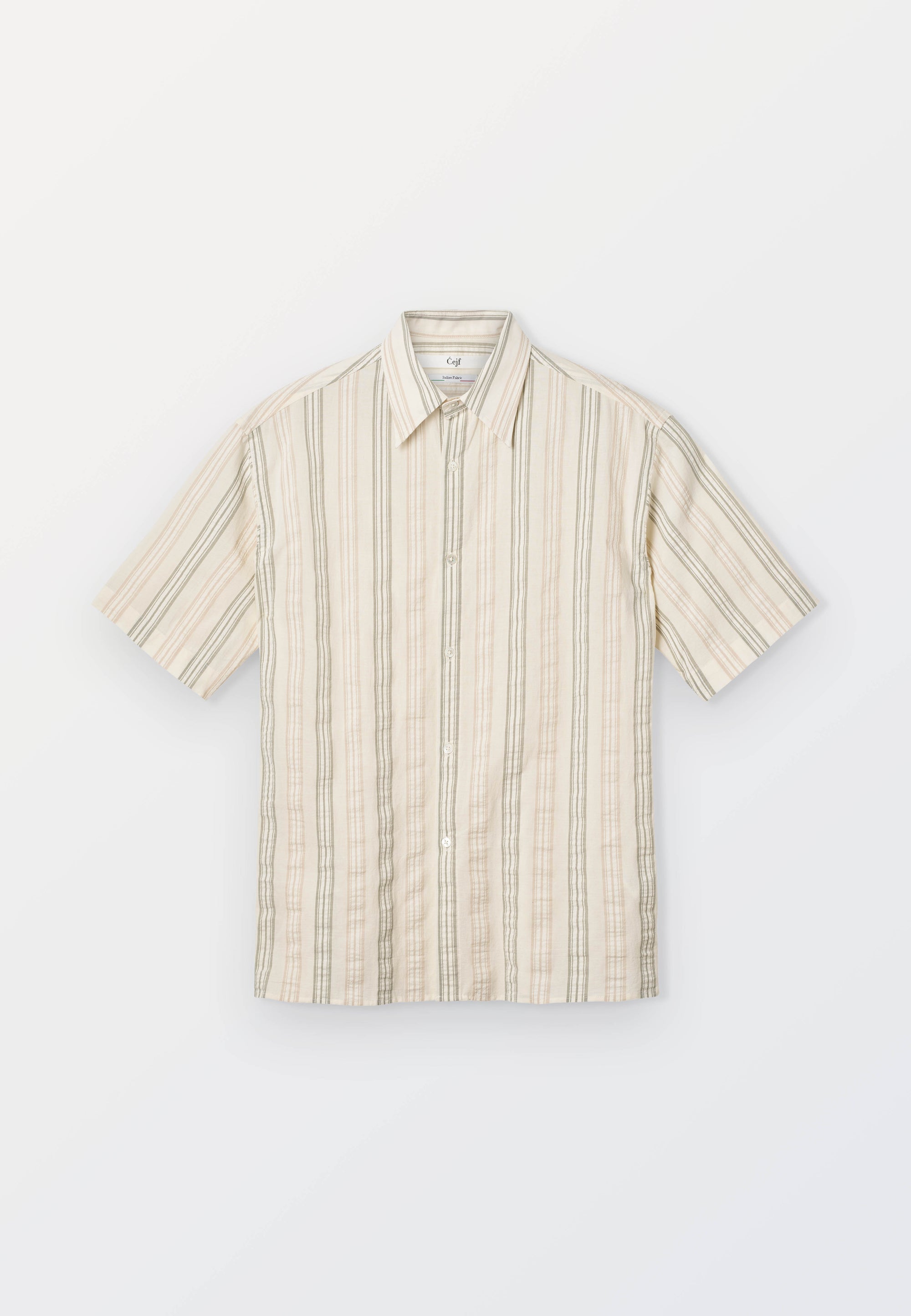 Cejf Oversize SS Mens Shirt - Mouline Stripe