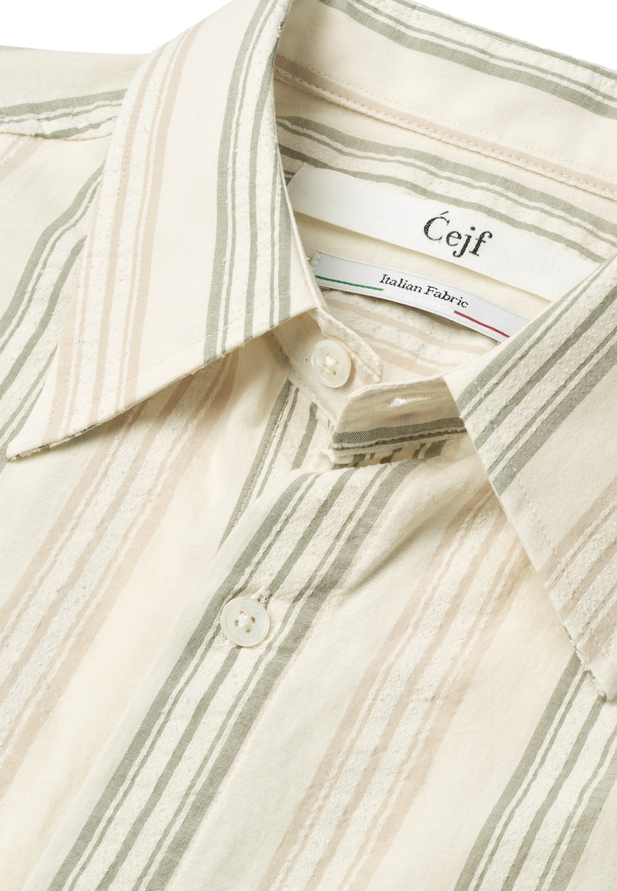 Cejf Oversize SS Mens Shirt - Mouline Stripe