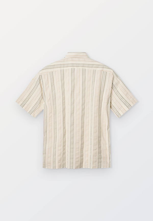 Cejf Oversize SS Mens Shirt - Mouline Stripe