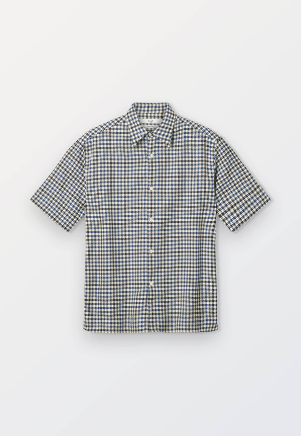 Cejf Oversize SS Mens Shirt - Jacquard Check