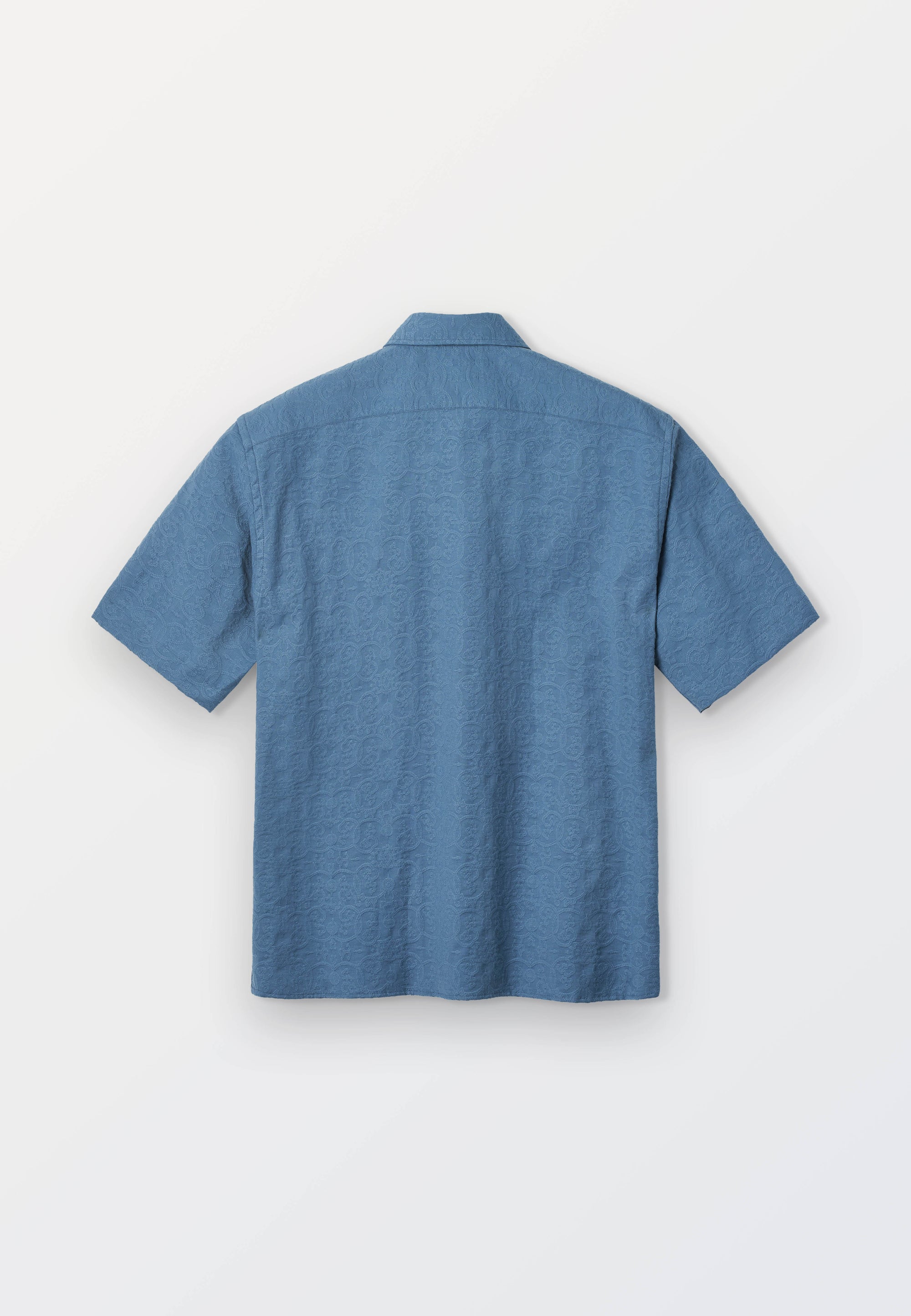 Cejf Oversize SS Mens Shirt - Blue Jacquard