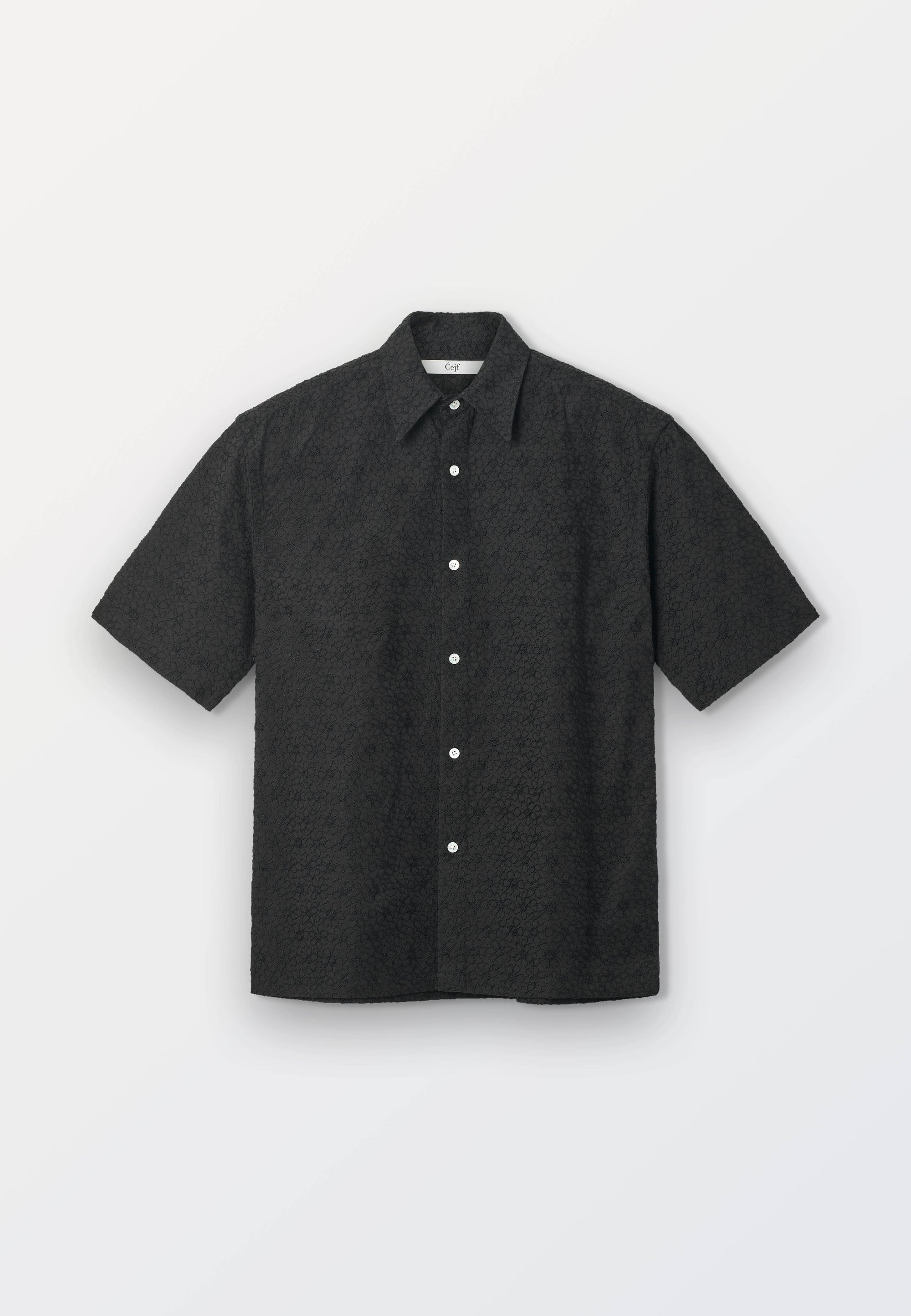 Short Sleeve Mens Shirt - Pasa Teks Black