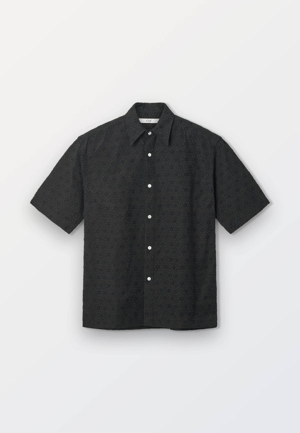 Short Sleeve Mens Shirt - Pasa Teks Black