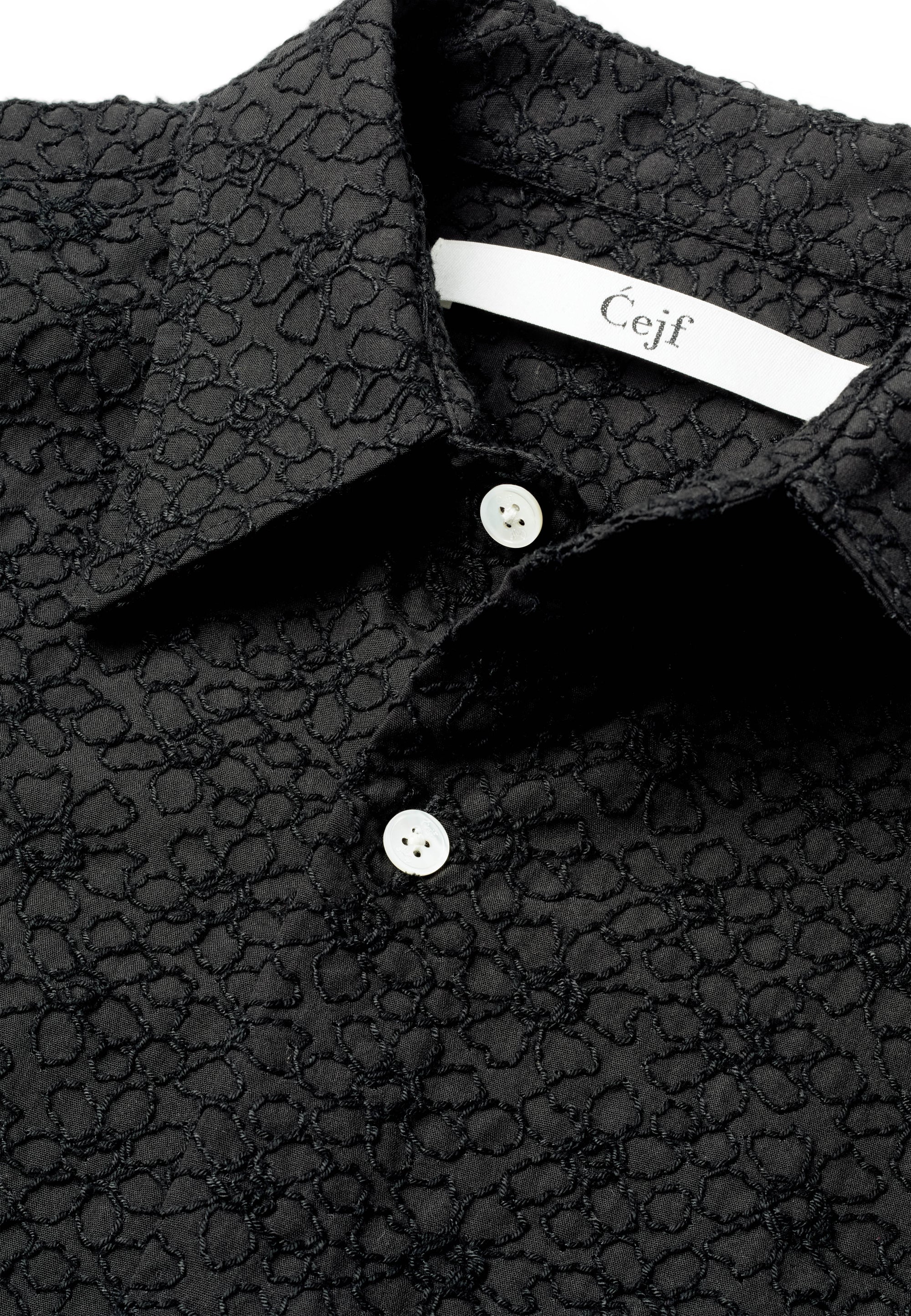 Short Sleeve Mens Shirt - Pasa Teks Black