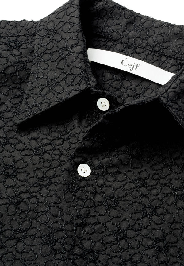 Short Sleeve Mens Shirt - Pasa Teks Black