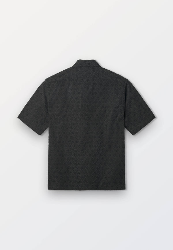 Short Sleeve Mens Shirt - Pasa Teks Black