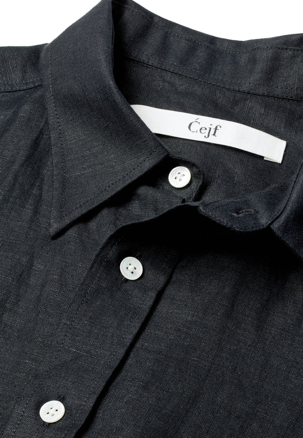 Cejf LS Classic Mens Shirt - Jason Linen Black