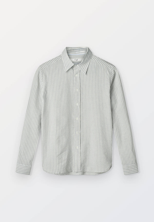 Cejf Seersucker Shirt - Navy Stripe