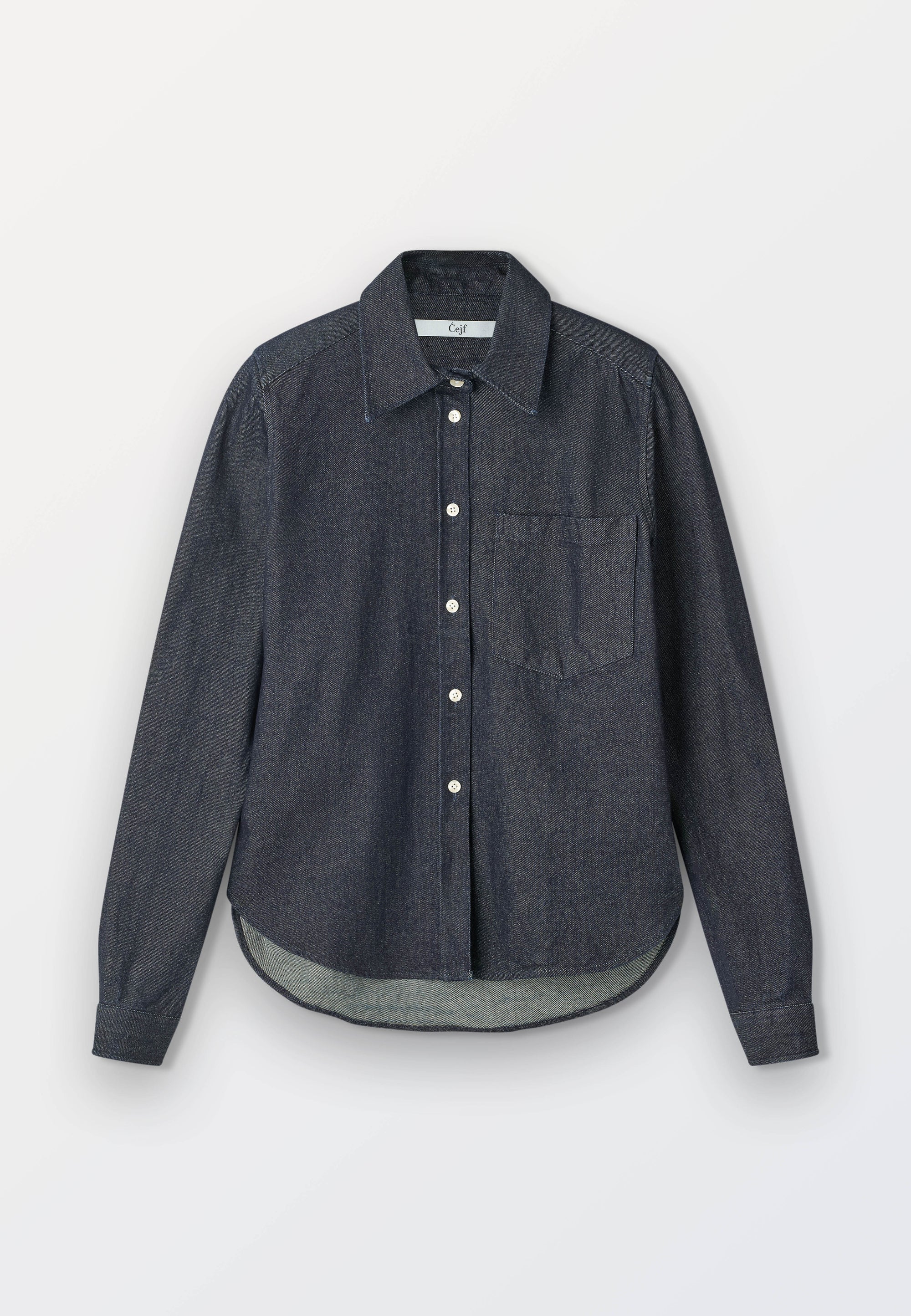 Classic Women’s Denim Shirt in 100% Cotton – Dark