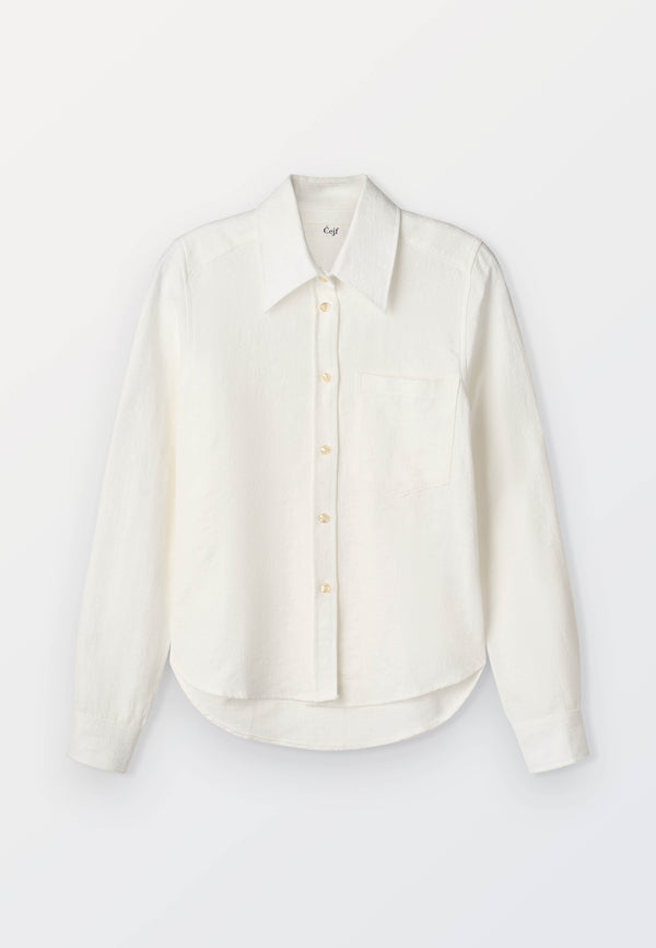 Classic Women’s Jacquard Shirt – White