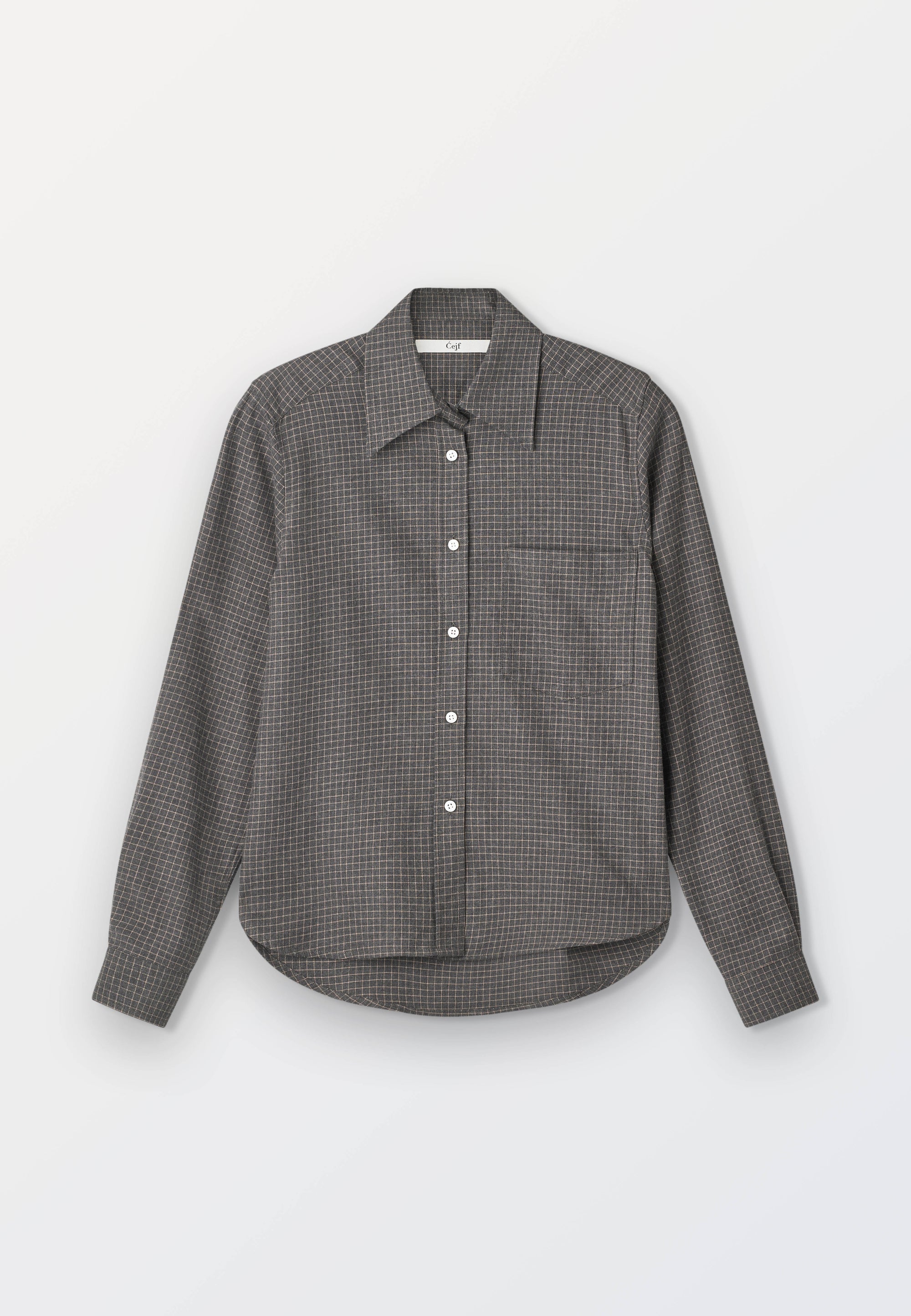Classic women's Cotton Melange Shirt – Grey Pink Check