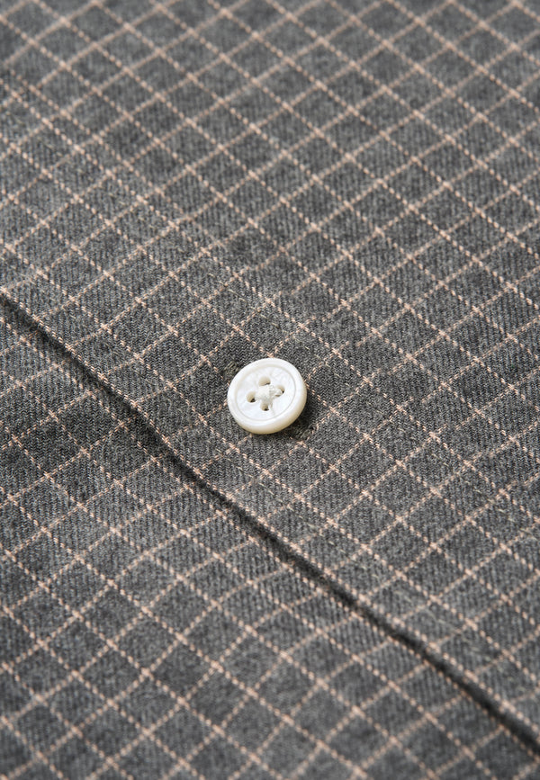 Classic women's Cotton Melange Shirt – Grey Pink Check