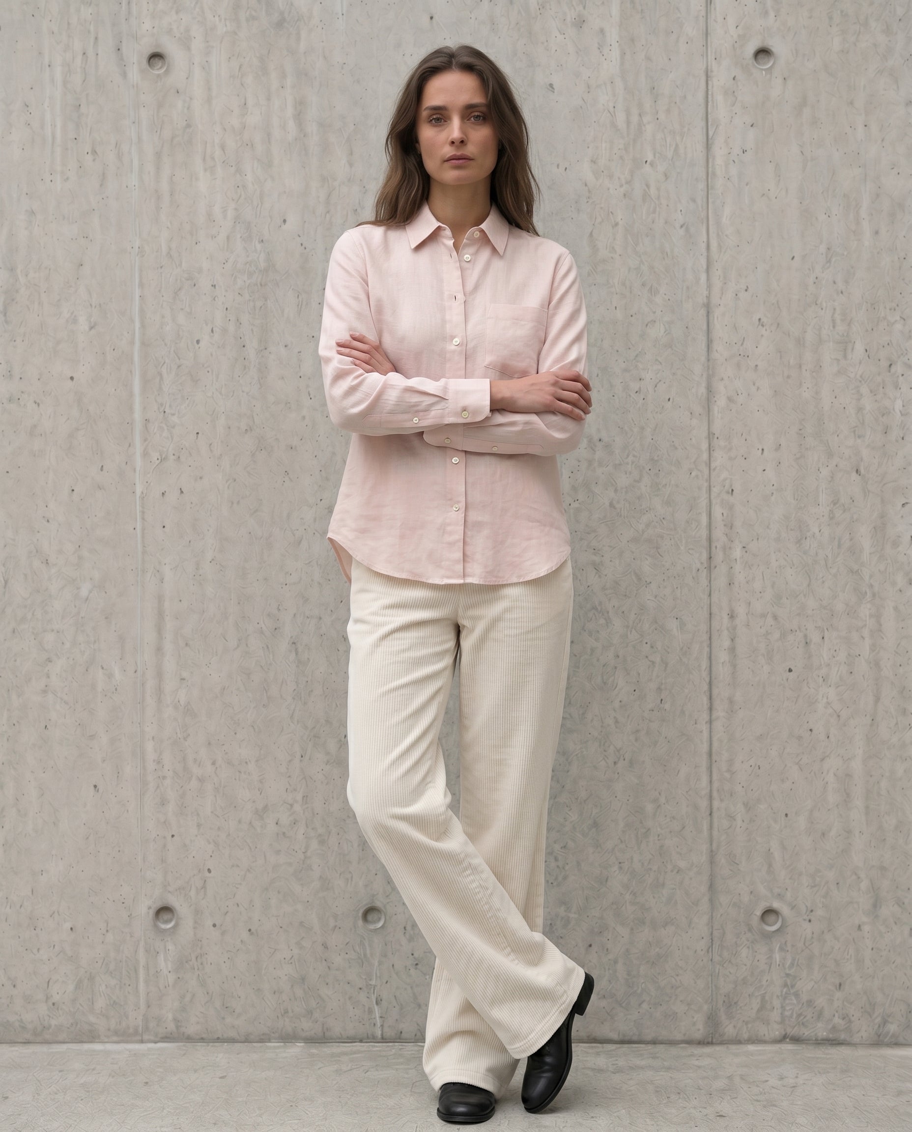 Cejf Ladies Classic Shirt - Jason Linen Pink