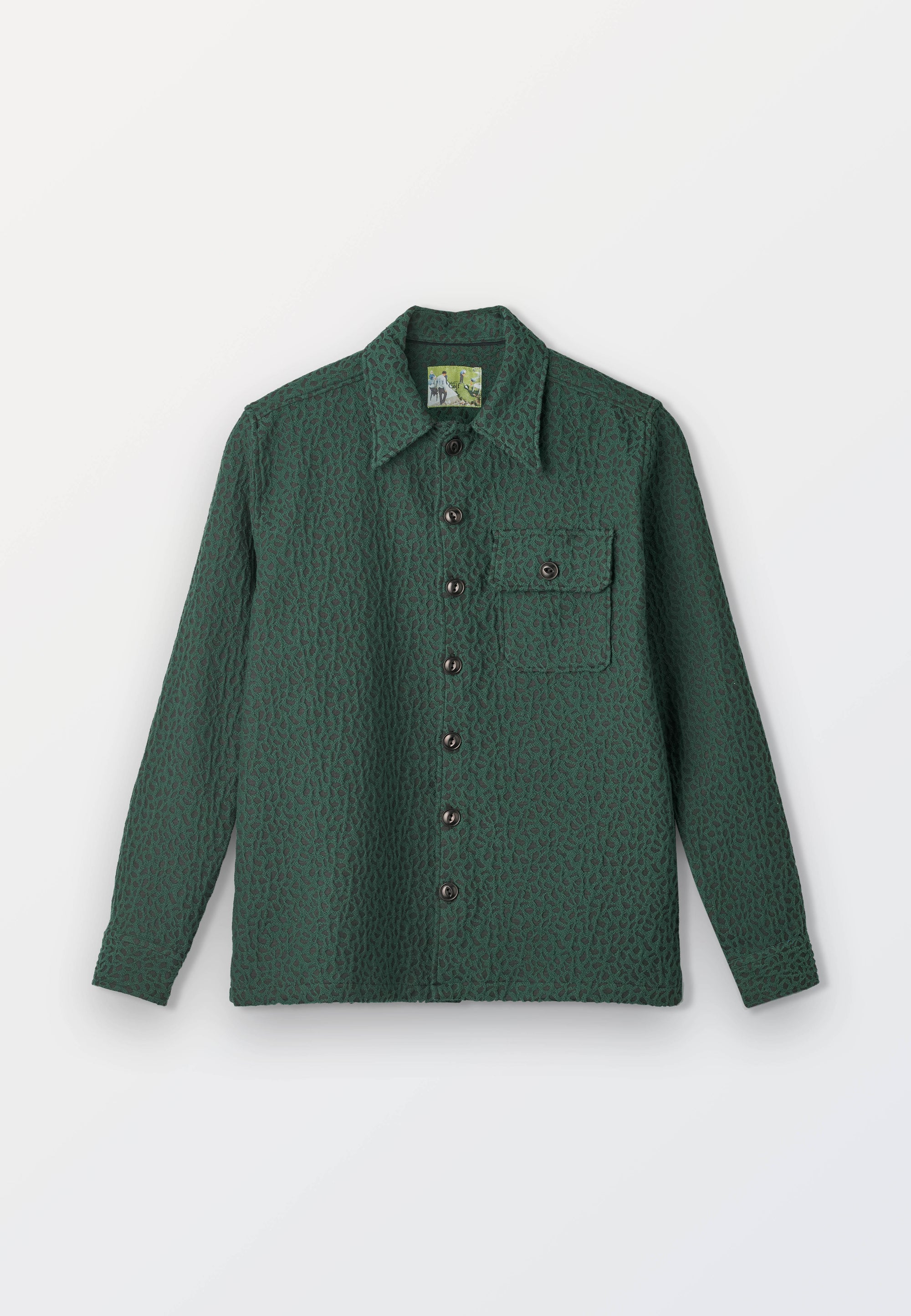 Green Jacquard Men’s Overshirt