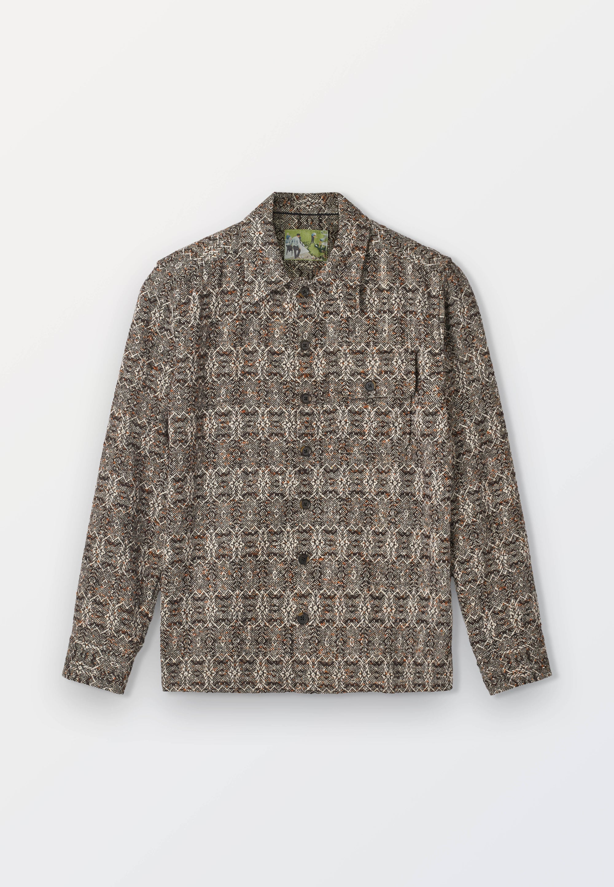Grey Brown Jacquard Men’s Overshirt