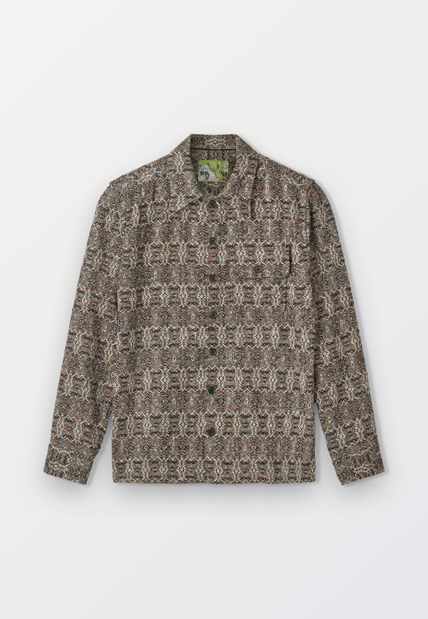 Grey Brown Jacquard Men’s Overshirt