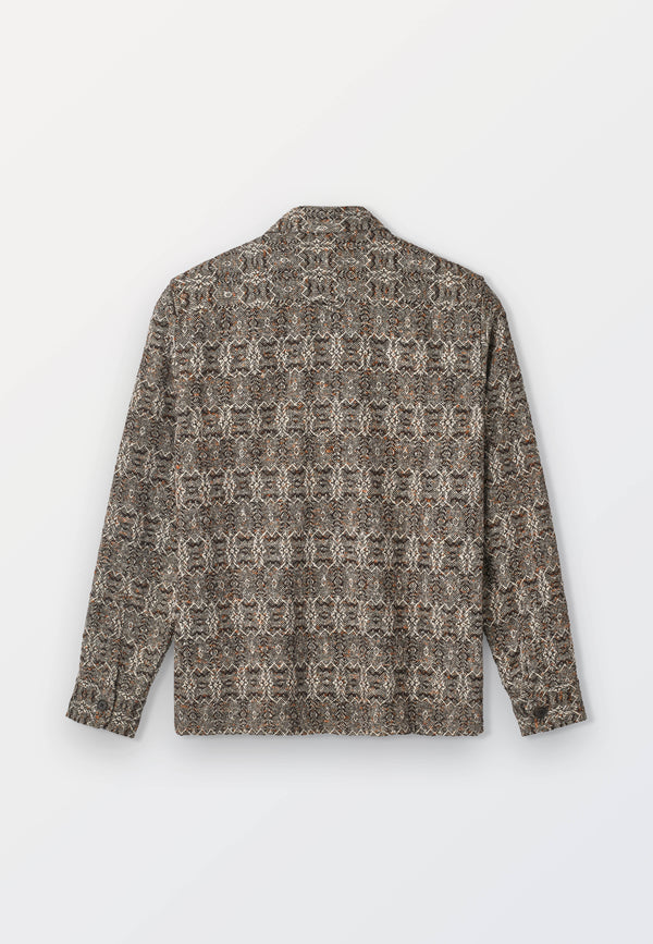 Grey Brown Jacquard Men’s Overshirt