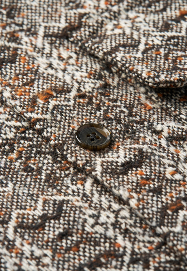 Grey Brown Jacquard Men’s Overshirt