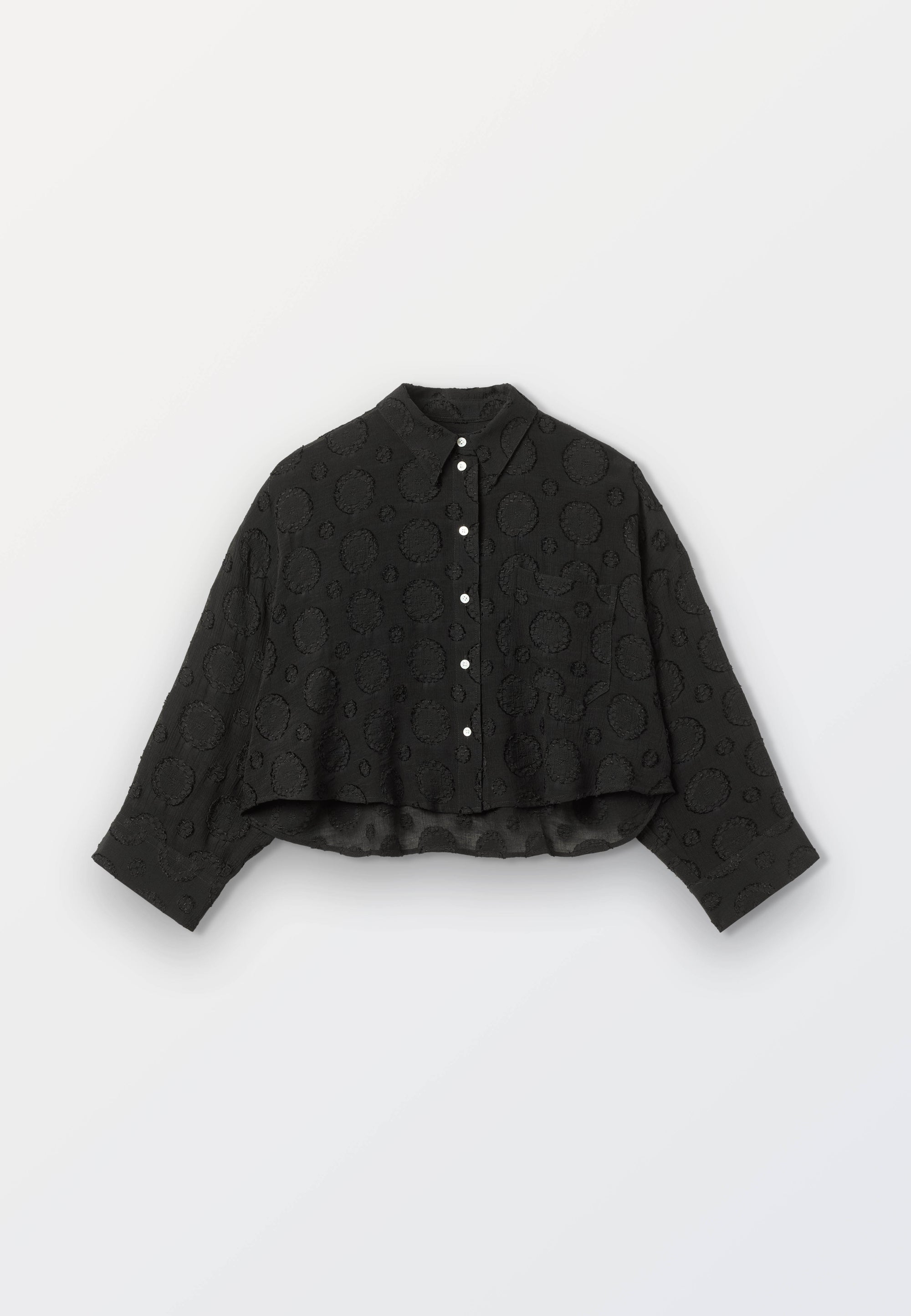 Ladies Black Circle Cropped Shirt