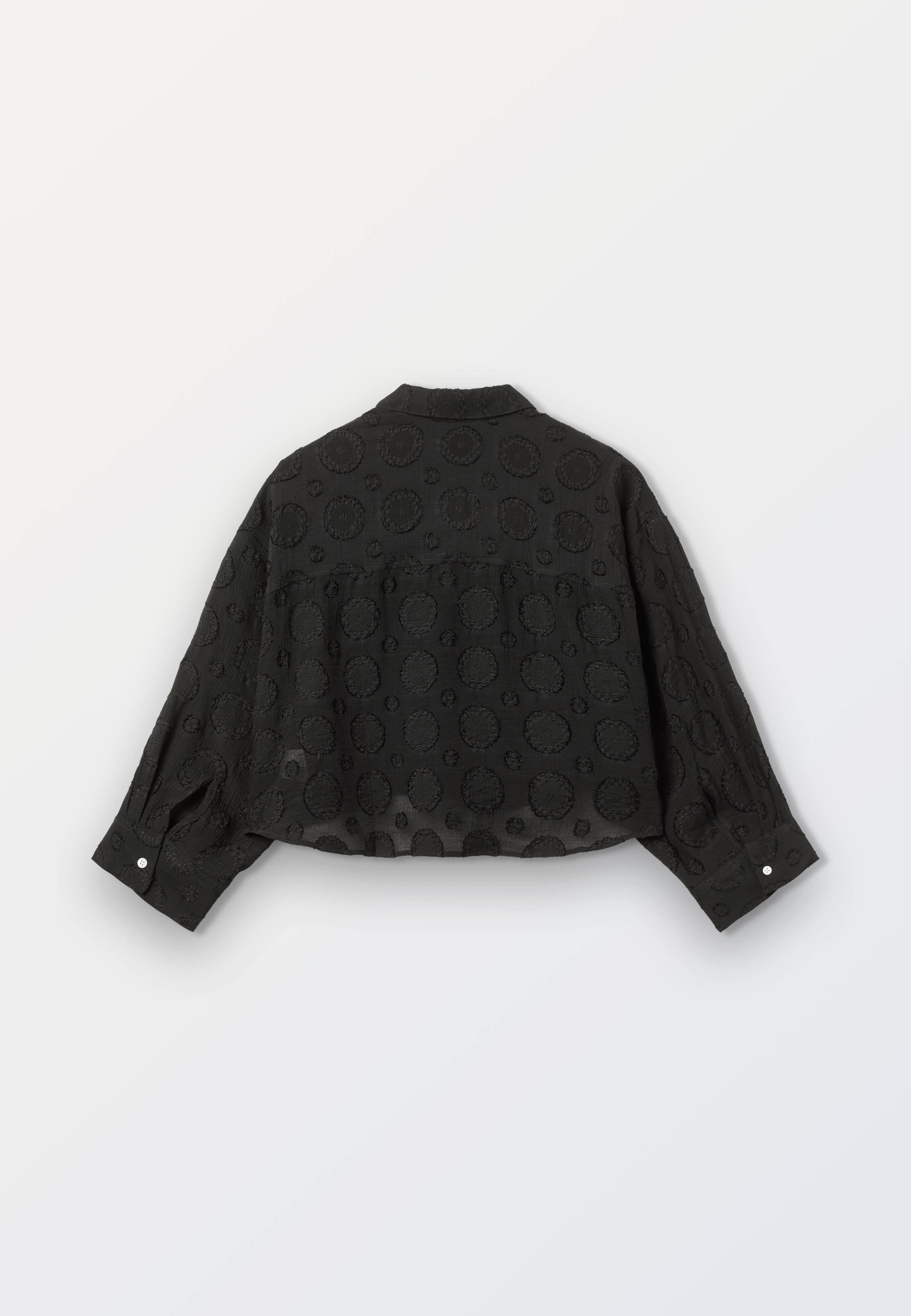 Ladies Black Circle Cropped Shirt