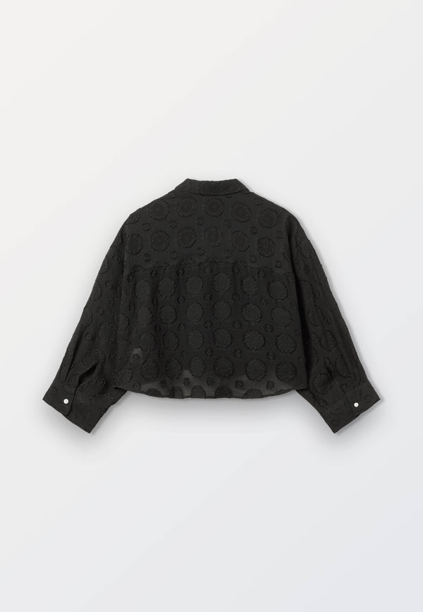 Ladies Black Circle Cropped Shirt