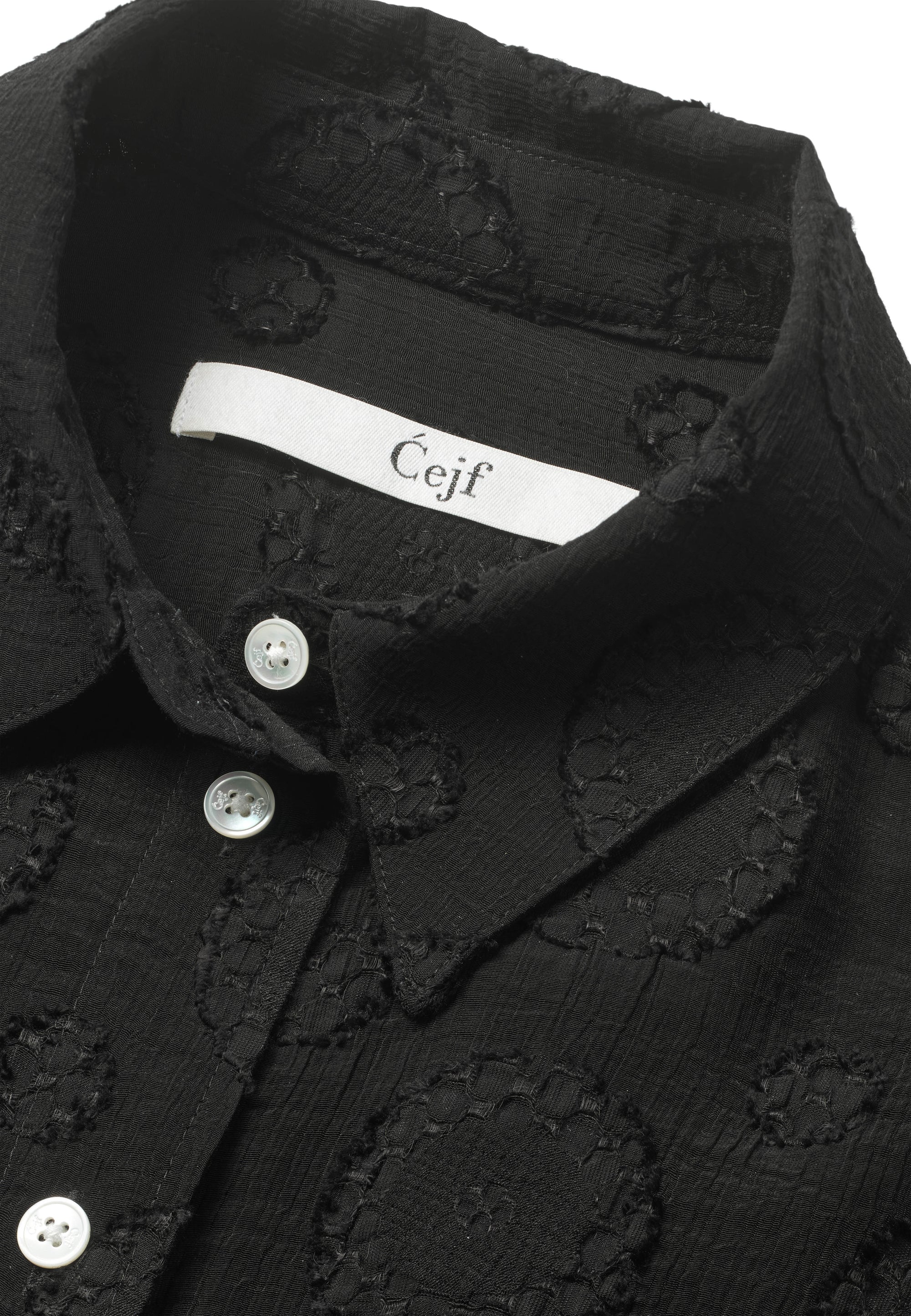 Ladies Black Circle Cropped Shirt