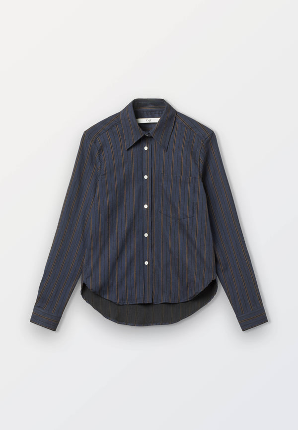 Ladies Classic Navy Stripe Shirt