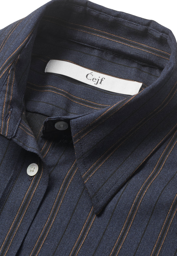 Ladies Classic Navy Stripe Shirt