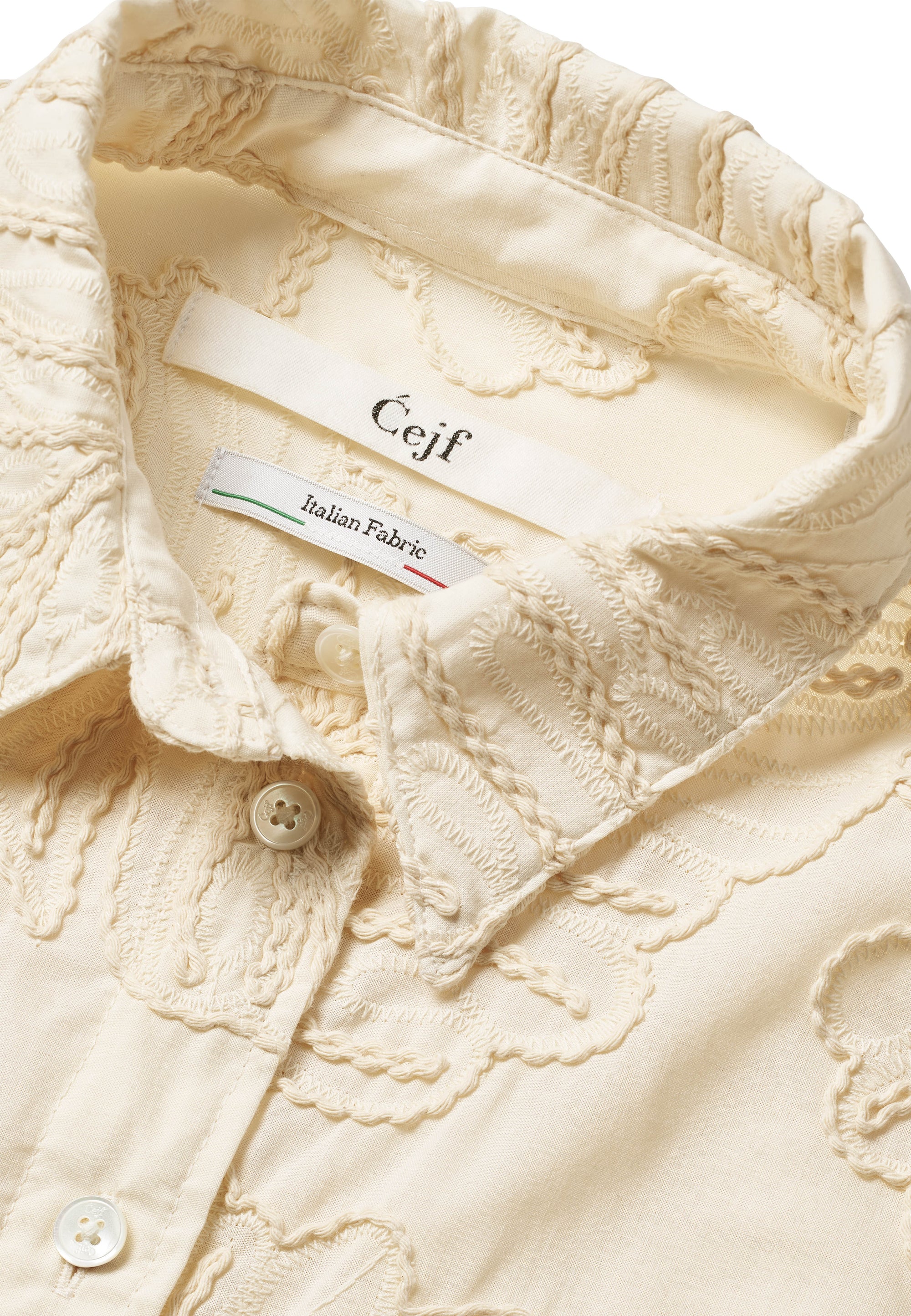 Ladies Embroidered Flower Cropped Shirt