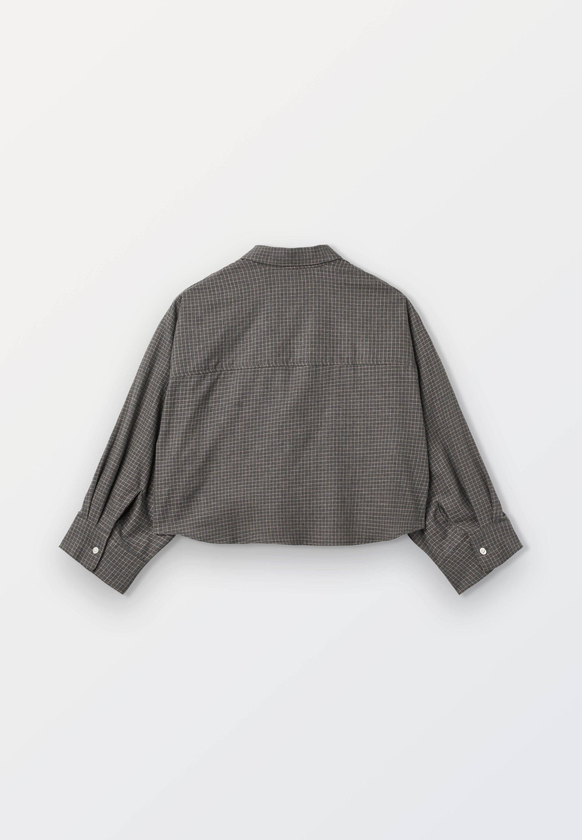 Ladies Grey Check Cropped Shirt