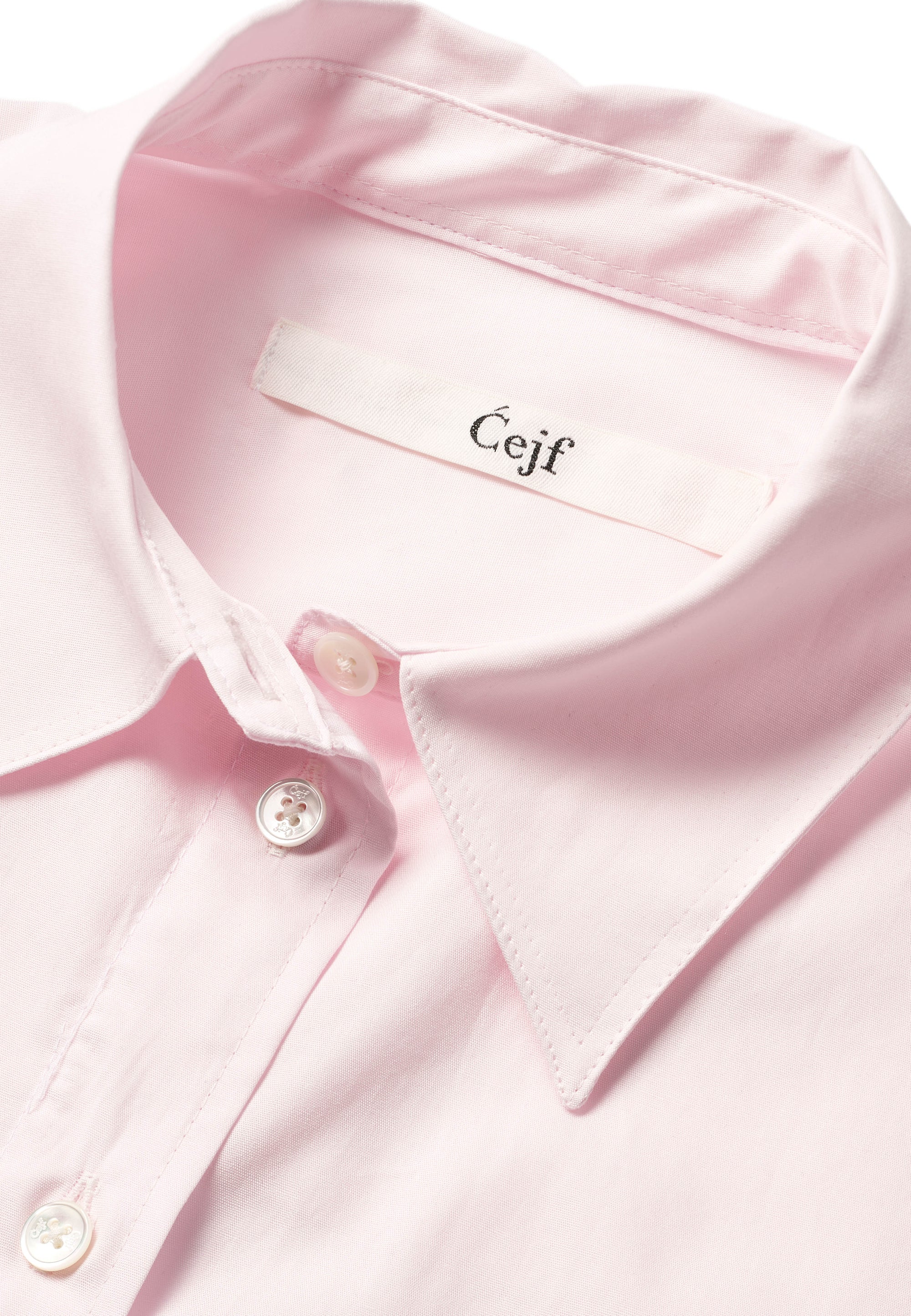 Ladies Pink Poplin Cropped Shirt