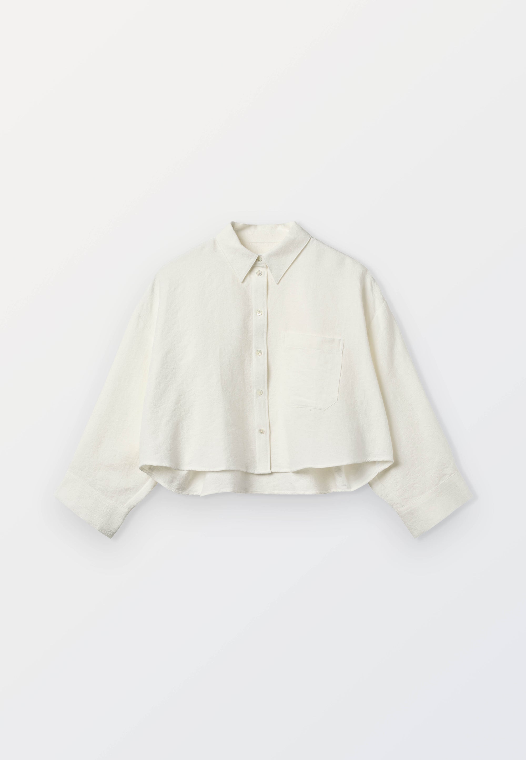 Ladies white jacquard Cropped Shirt
