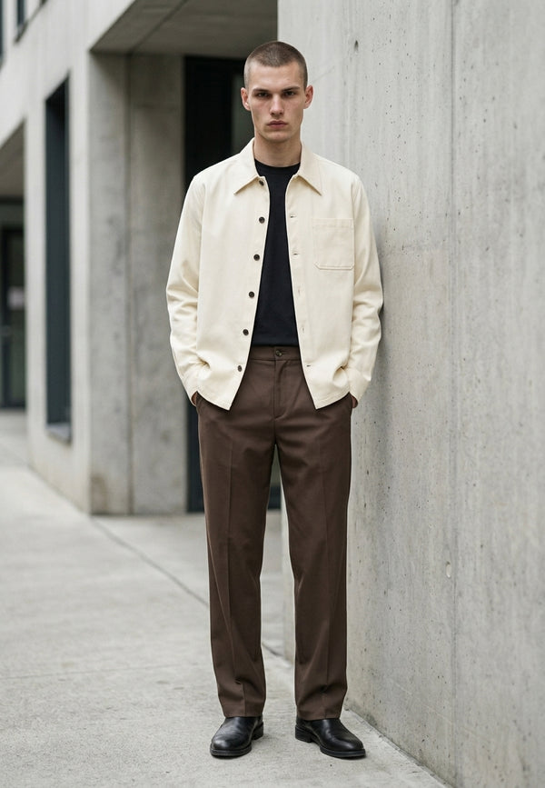 Cejf Pocket Overshirt Mens - Off-White Twill