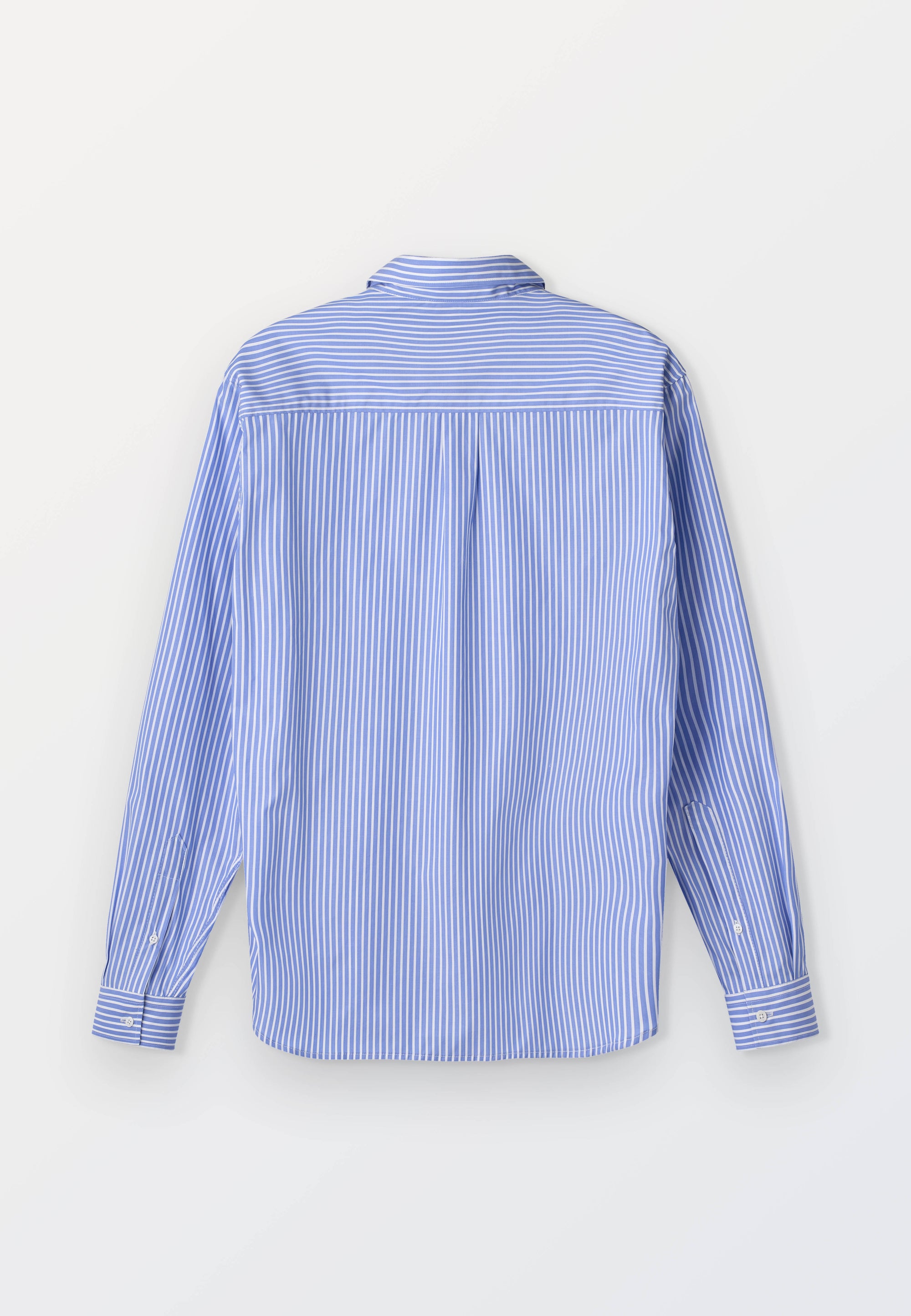 Men’s Classic Regular Shirt in 70_1 Cotton Poplin – Blue Stripe