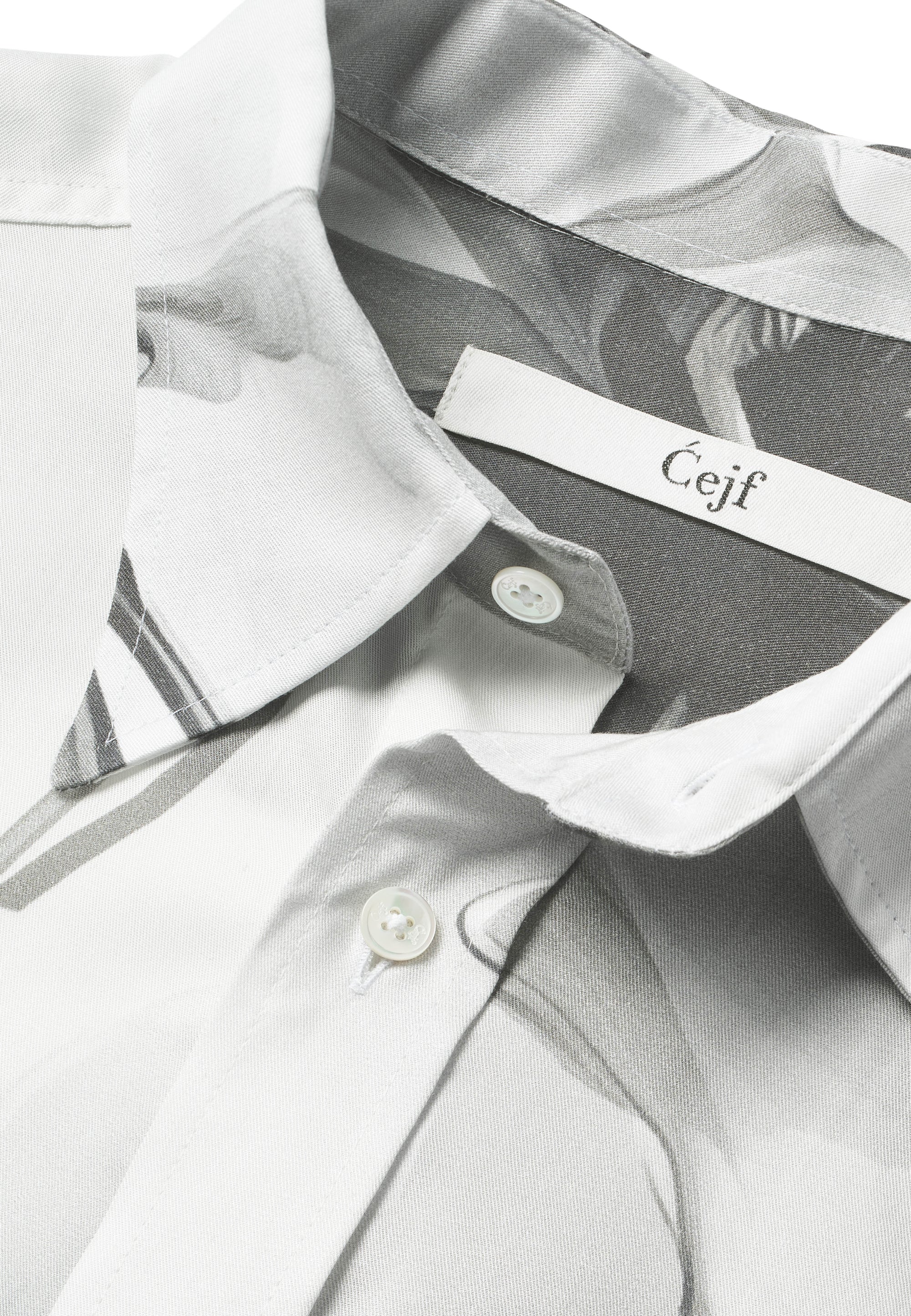 Mens Long Sleeve Grey Flower Shirt
