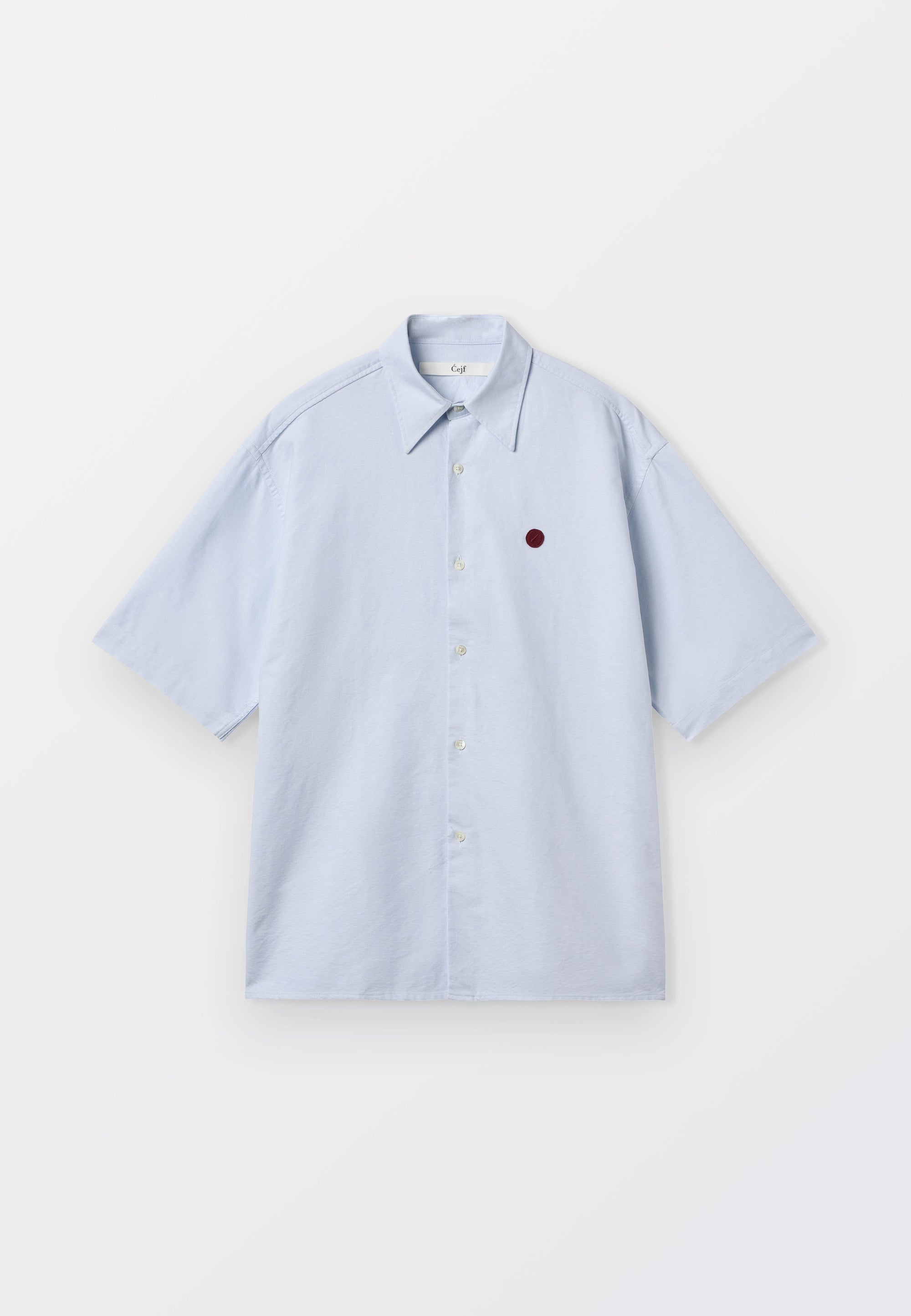 Mens Oxford Patch SS Shirt - Light Blue