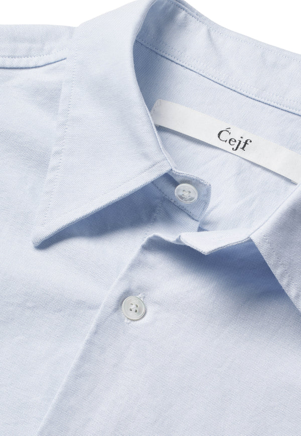 Mens Oxford Patch SS Shirt - Light Blue