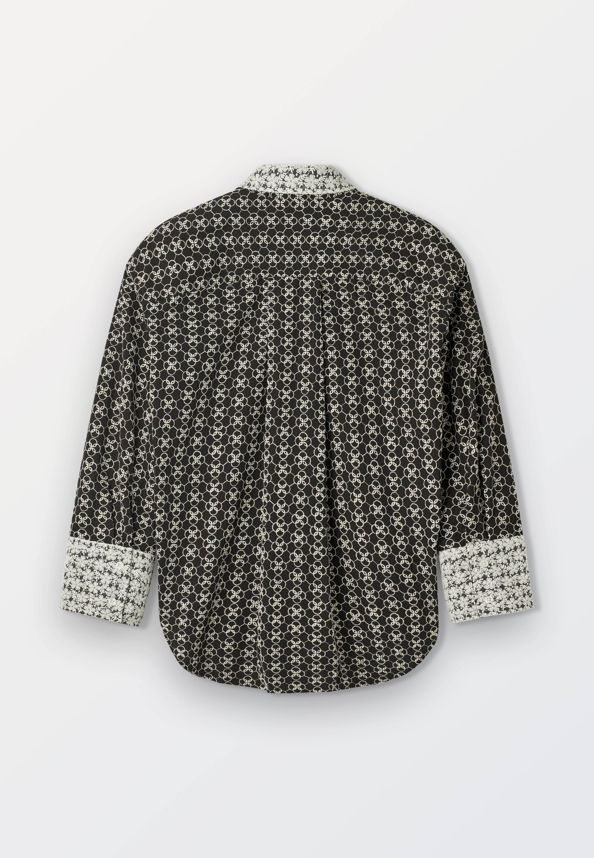 Oversized Embroidered Women’s Shirt - Black_White